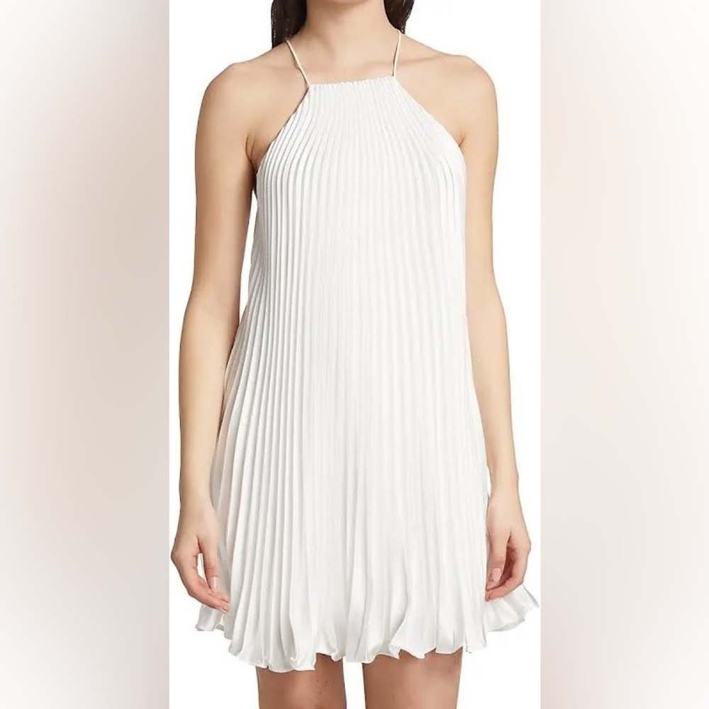 ML Monique Lhuillier Womens Satin Mini Halter Dress